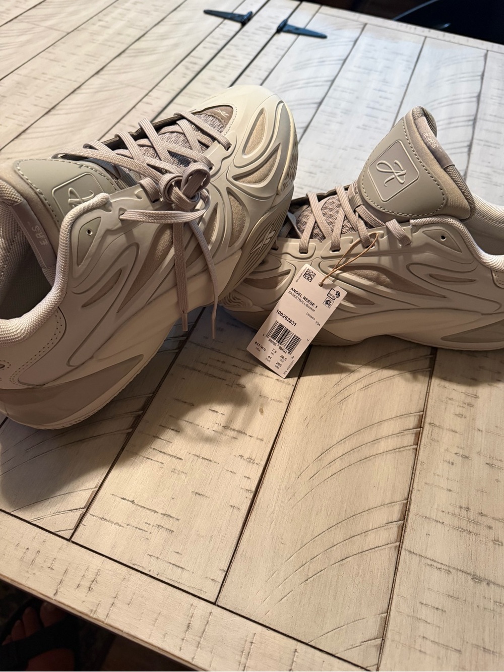 Angel Reese 1 Neutral Beige Unisex Athletic Sneakers - Lace-Up Shoe